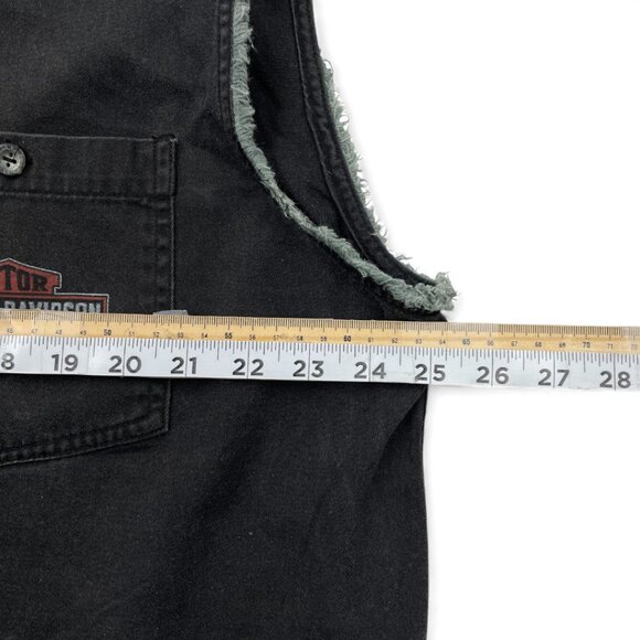Harley Davidson Cutoff Denim Jean Shirt Vest Grey Biker Motorcycle Men's XL - Picture 5 of 7